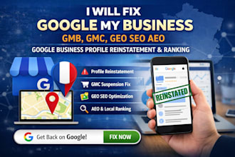fix gmb gmc geo seo aeo geo google my business profile reinstatement ranking map