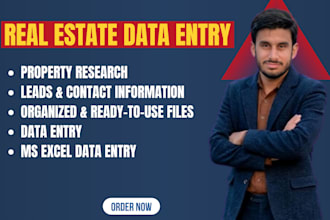 do accurate real estate data entry, leads, and property research
