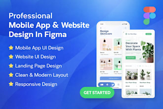 design modern mobile app UI UX and website UI design in figma