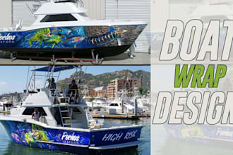 create professional boat wrap, yacht wrap, vehicle wrap design, car or van wrap