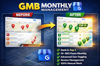 provide monthly gmb management and local SEO ranking service