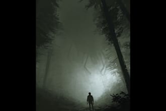 draw horror dark environment concept art or landscape