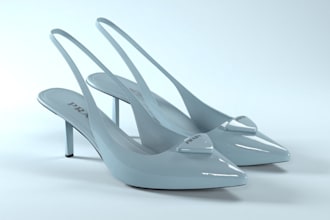 create realistic 3d heels modeling and footwear rendering