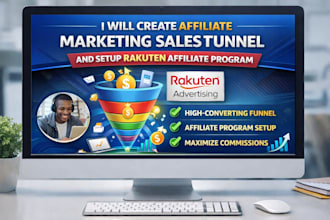 create affiliate marketing sales funnel and setup rakuten affiliate program