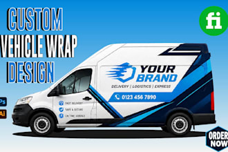 create eye catching car wrap  van wrap food truck wrap design