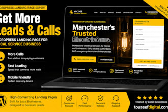 design a wordpress landing page for local service business and lead generation