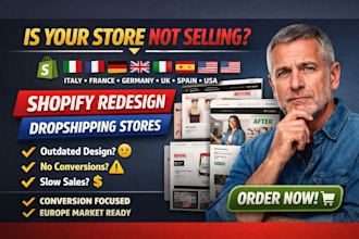 design italy france shopify website redesign germany shopify dropshipping store