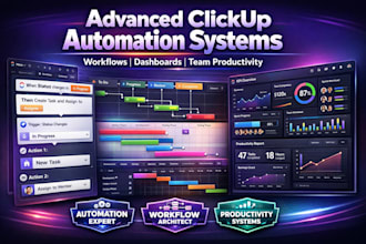 set up advanced clickup automation workflows and dashboards