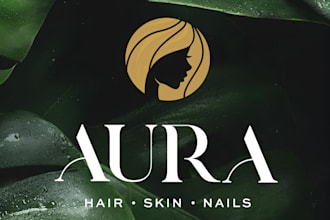 create a luxury beauty, hair, skin, and nail salon logo