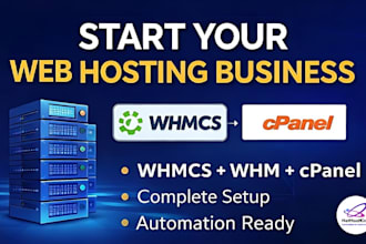 setup full web hosting business with whmcs, whm and cpanel