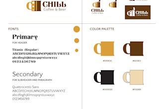 design a minimalist mini brand style guide or brand board