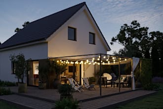 3d family house exterior,terrace apartment,cgi manor house ,day and night render