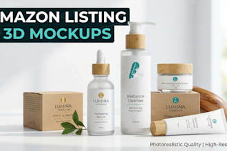 create amazon product listing images and 3d mockups