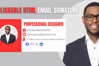 design clickable HTML email signature for gmail outlook apple mail