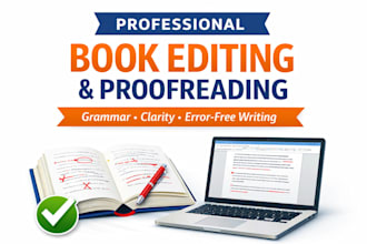 do professional book editing and proofreading for KDP, ebook, manuscript editing