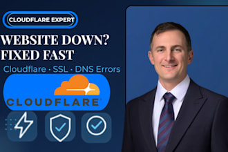 setup cloudflare CDN, SSL, dns and fix website down errors