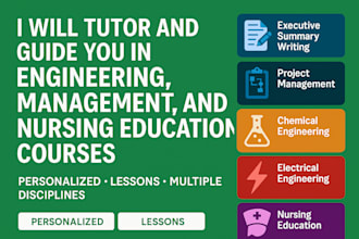 tutor and guide you in engineering, management, and nursing education courses