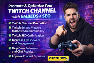 promote and optimize your twitch channel with embeds and SEO