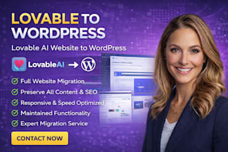 migrate lovable website to wordpress,wix, weebly, square space,lovable ai app