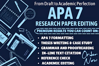 edit, proofread and format your research paper in apa 7 style