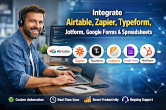 integrate airtable zapier, typeform, jotform, google forms, spreadsheets