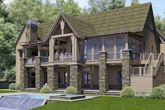 sketchup modern house,visualize basement interior, render villa exterior concept