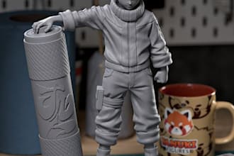 create detailed 3d character sculpture for 3d printing miniature, collectible