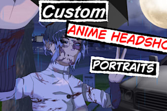custom anime manga headshot portraits