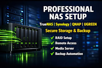 setup and configure nas server ugreen, truenas, synology professionally