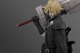 custom 3d final fantasy anime figurine,resin toy,stl repair,obj game ready asset
