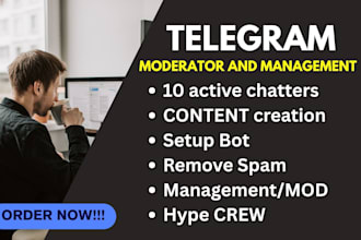 chat, moderate, and manage and your nft discord and telegram community