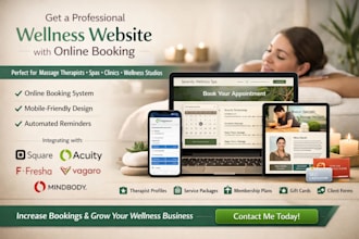 design massage therapy and spa website with online appointment