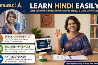 teach you hindi in a fun, easy and practical way for travelers , students