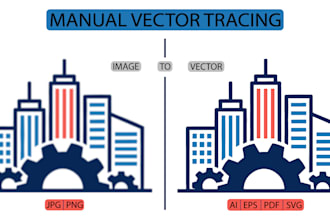 do manual vector tracing and convert image to ai, eps, svg