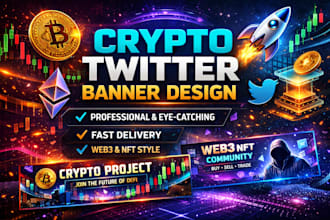 design a professional and modern crypto, web3 twitter banner