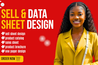 design a modern sell sheet, sale sheet, product catalog, brochure or one pager