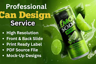 do label design, can design, bottle packaging,dink packaging with 3d mockup