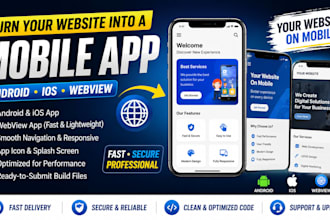 convert website into android app, ios app, webview app, pro mobile app