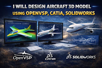 design aircraft 3d model using openvsp, catia, solidworks