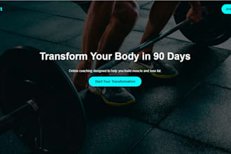 create a modern dark fitness landing page using HTML CSS