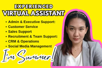 be your virtual assistant executive admin sales or manager