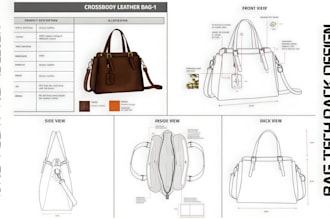 bag tech pack backpack handbag design duffle bag fashion tech pack flat sketch