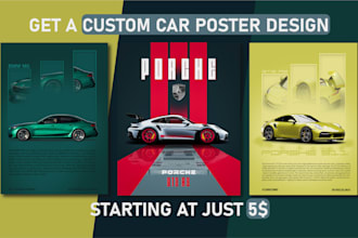 create a custom car poster design within 24 hours