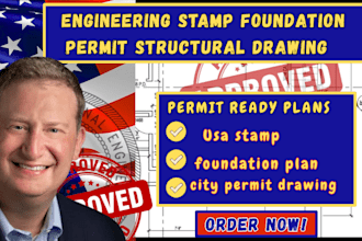 do licensed engineering stamp foundation permit structural drawing ca tx permit