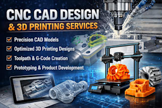 create expert cnc cad designs toolpaths and g code for precise machining