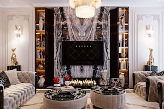 realistic 3d luxury interior for residential or commercial building, using vray