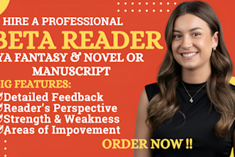 beta read and critique your ya fantasy novel or manuscript