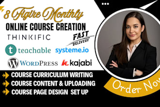write online course content elearning course curriculum design for kajabi upload