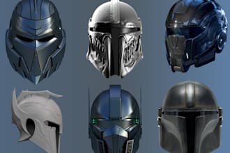 do 3d mask, 3d helmet, halloween mask, 3d futuristic helmet for 3d printing