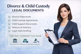 prepare your child custody or divorce legal paperwork dilligently